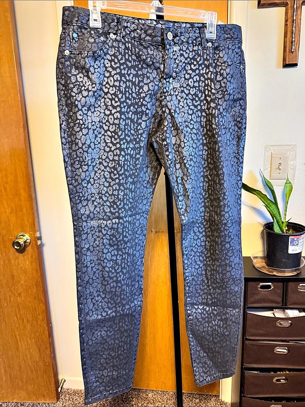 Michael Kors Leopard Print Skinny Jeans Waist 14 Like New